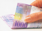 1000 Swiss francs coloured number No. 2