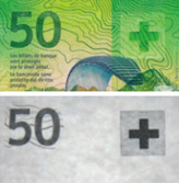50 new Swiss francs Infrared properties