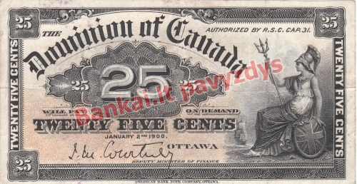 25 Centų banknoto priekinė pusė