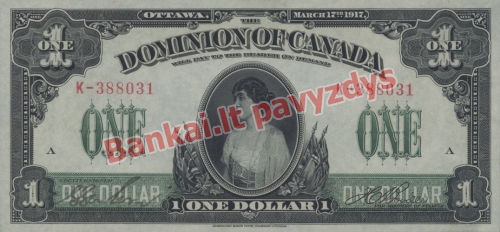 1 Dolerio banknoto priekinė pusė