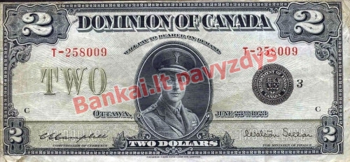 2 Dolerių banknoto priekinė pusė