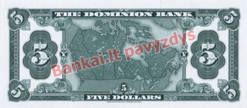 5 Dolerių banknoto galinė pusė