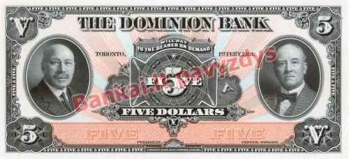 5 Dolerių banknoto priekinė pusė