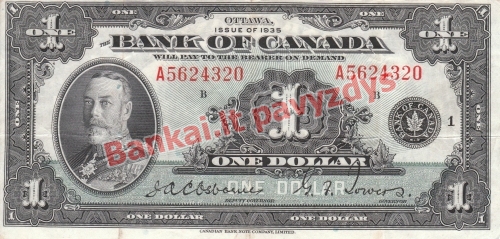 1 Dolerio banknoto priekinė pusė