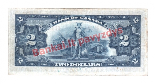 2 Dolerių banknoto galinė pusė