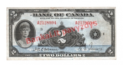 2 Dolerių banknoto priekinė pusė