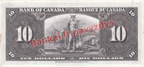 10 Dolerių banknoto galinė pusė