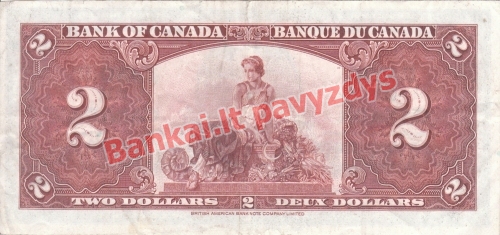 2 Dolerių banknoto galinė pusė