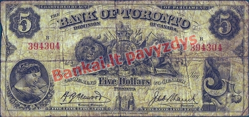 5 Dolerių banknoto priekinė pusė
