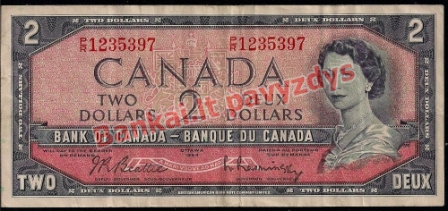 2 Dolerių banknoto priekinė pusė