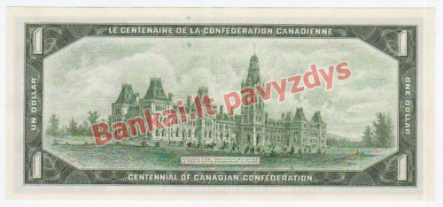 1 Dolerio banknoto galinė pusė