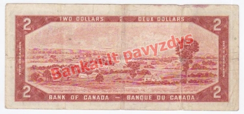 2 Dolerių banknoto galinė pusė