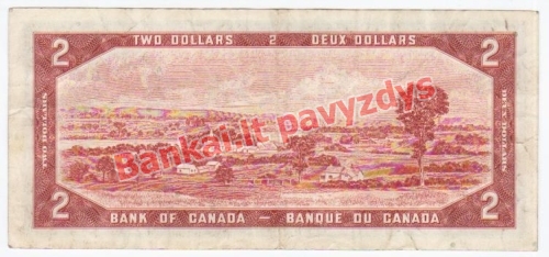 2 Dolerių banknoto galinė pusė