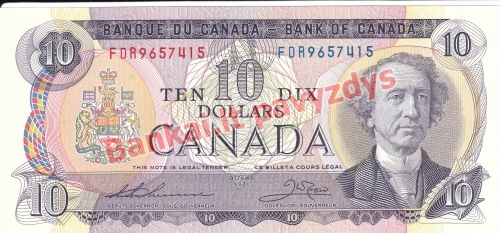 10 Dolerių banknoto priekinė pusė