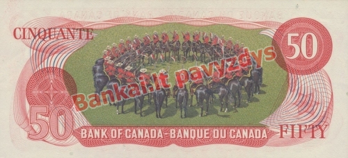 50 Dolerių banknoto galinė pusė