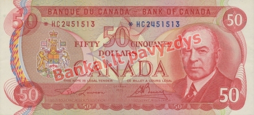 50 Dolerių banknoto priekinė pusė