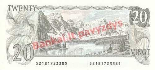 20 Dolerių banknoto galinė pusė