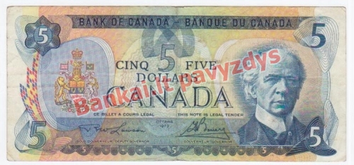 5 Dolerių banknoto priekinė pusė