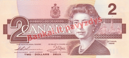 2 Dolerių banknoto priekinė pusė