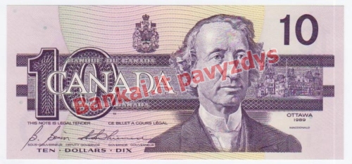 10 Dolerių banknoto priekinė pusė