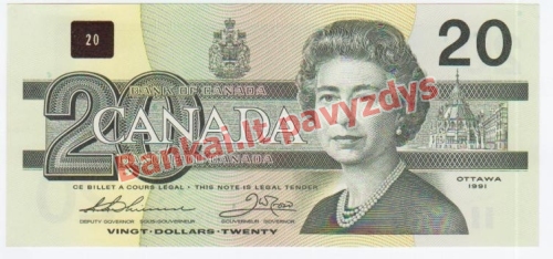 20 Dolerių banknoto priekinė pusė