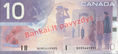10 Dolerių banknoto galinė pusė