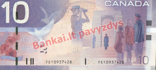 10 Dolerių banknoto galinė pusė
