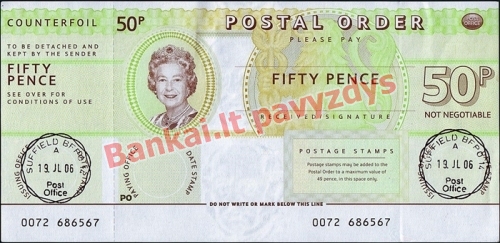 50 Pencų banknoto priekinė pusė