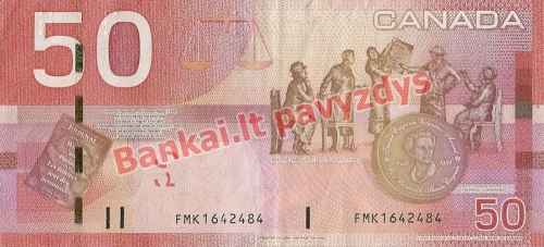 50 Dolerių banknoto galinė pusė