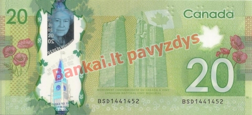 20 Dolerių banknoto galinė pusė