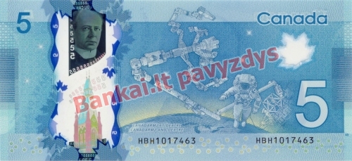 5 Dolerių banknoto galinė pusė