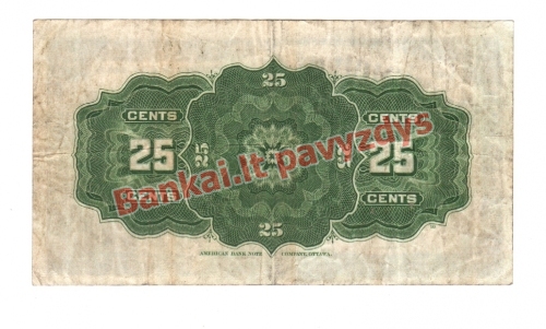 25 Centų banknoto galinė pusė