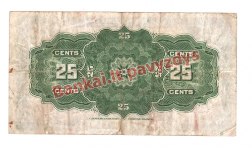 25 Centų banknoto galinė pusė