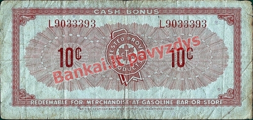 10 Centų banknoto galinė pusė