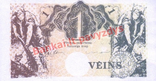 1 Lito banknoto galinė pusė
