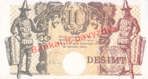 10 Litų banknoto galinė pusė