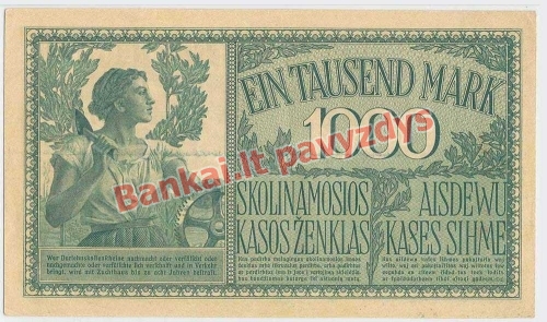 1000 Markių banknoto galinė pusė