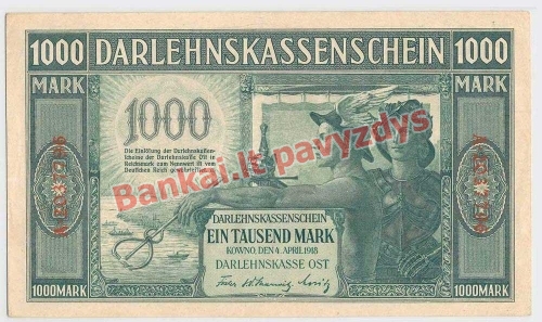 1000 Markių banknoto priekinė pusė