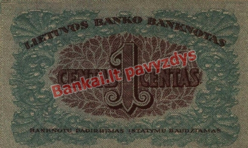 1 Cento banknoto galinė pusė