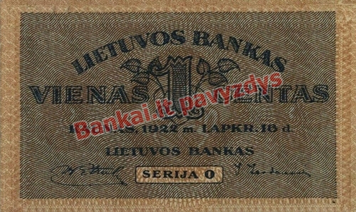 1 Cento banknoto priekinė pusė