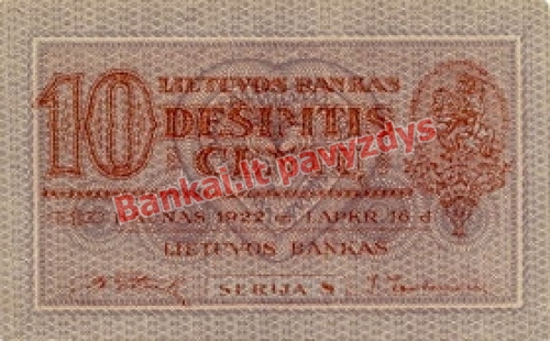 10 Centų banknoto priekinė pusė