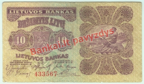 10 Litų banknoto priekinė pusė