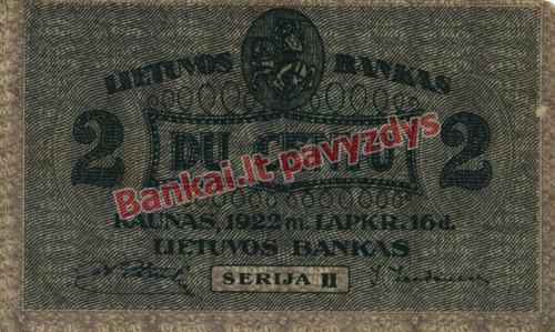 2 Centų banknoto priekinė pusė