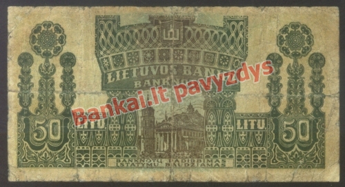 50 Litų banknoto galinė pusė