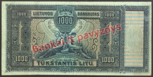 1000 Litų banknoto galinė pusė