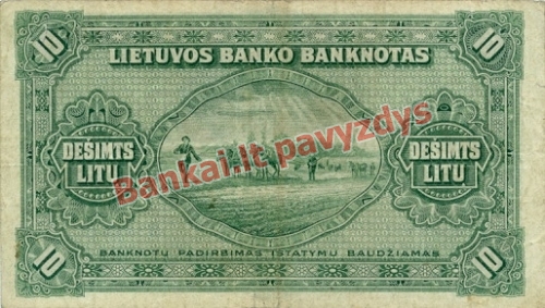 10 Litų banknoto galinė pusė