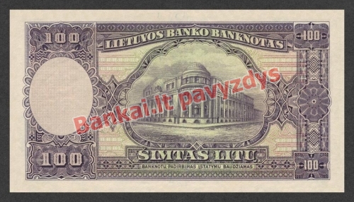 100 Litų banknoto galinė pusė