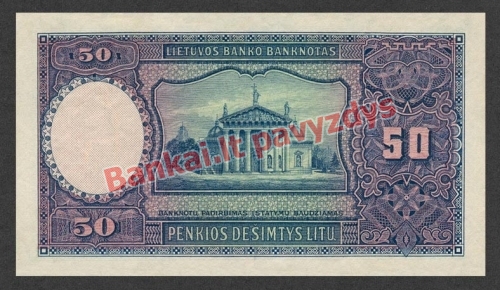 50 Litų banknoto galinė pusė