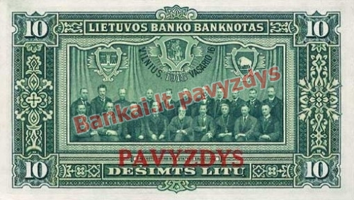 10 Litų banknoto galinė pusė
