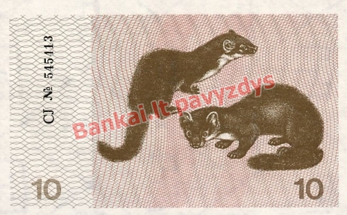10 Talonų banknoto galinė pusė